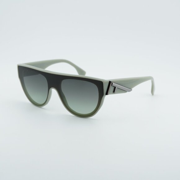 Fendi FE40150I 95P Sunglasses Shiny Green Shield Frame, Green Gradient Lenses main image 7